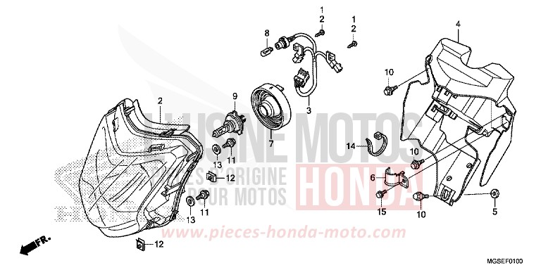 HEADLIGHT for NC700S Dual Cluth ABS PEARL SUNBEAM WHITE (NHA66) from 2013